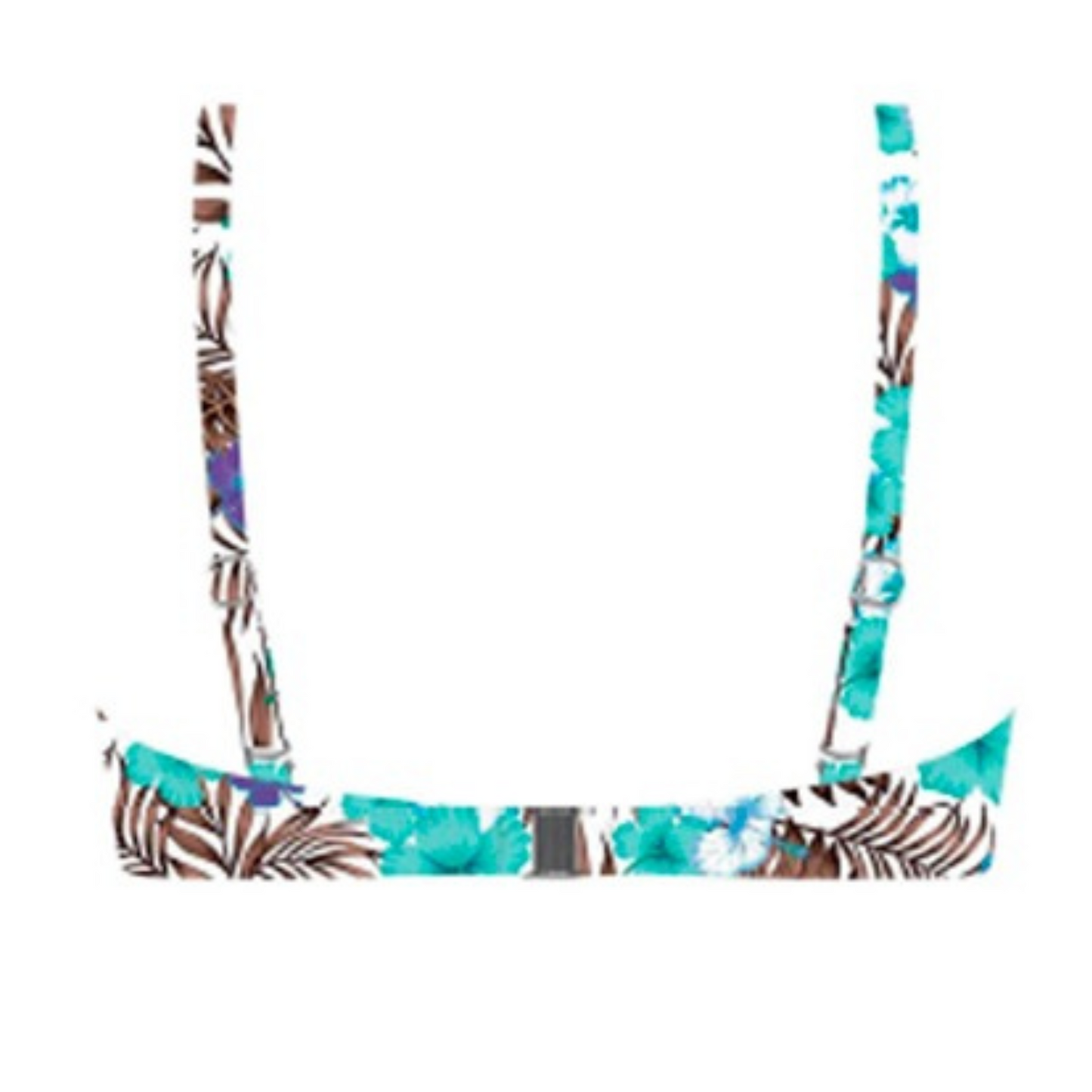 Haut maillot de bain bonnet profond imprimé BLEU TROPICAL