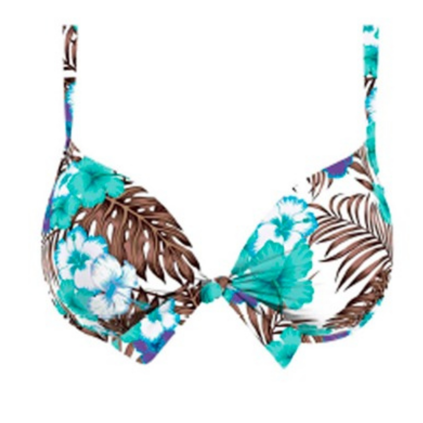 Haut maillot de bain balconnet imprimé BLEU TROPICAL