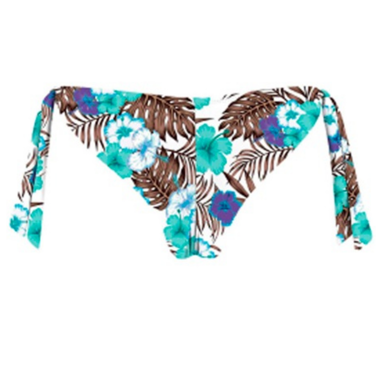 Bas maillot de bain tanga noué imprimé BLEU TROPICAL