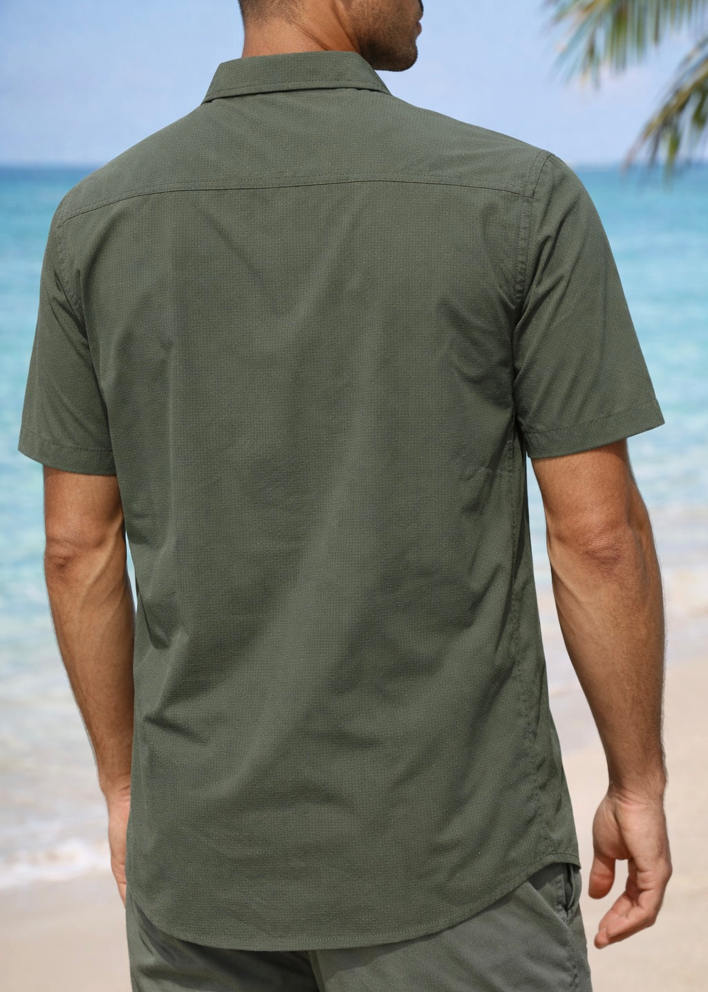 Chemise SEERSUCKER - Sun Project - Kaki