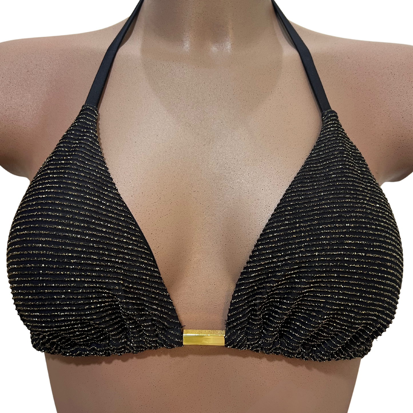 Haut maillot de bain 2pièces triangle LÉA LUREX CÔTELÉ