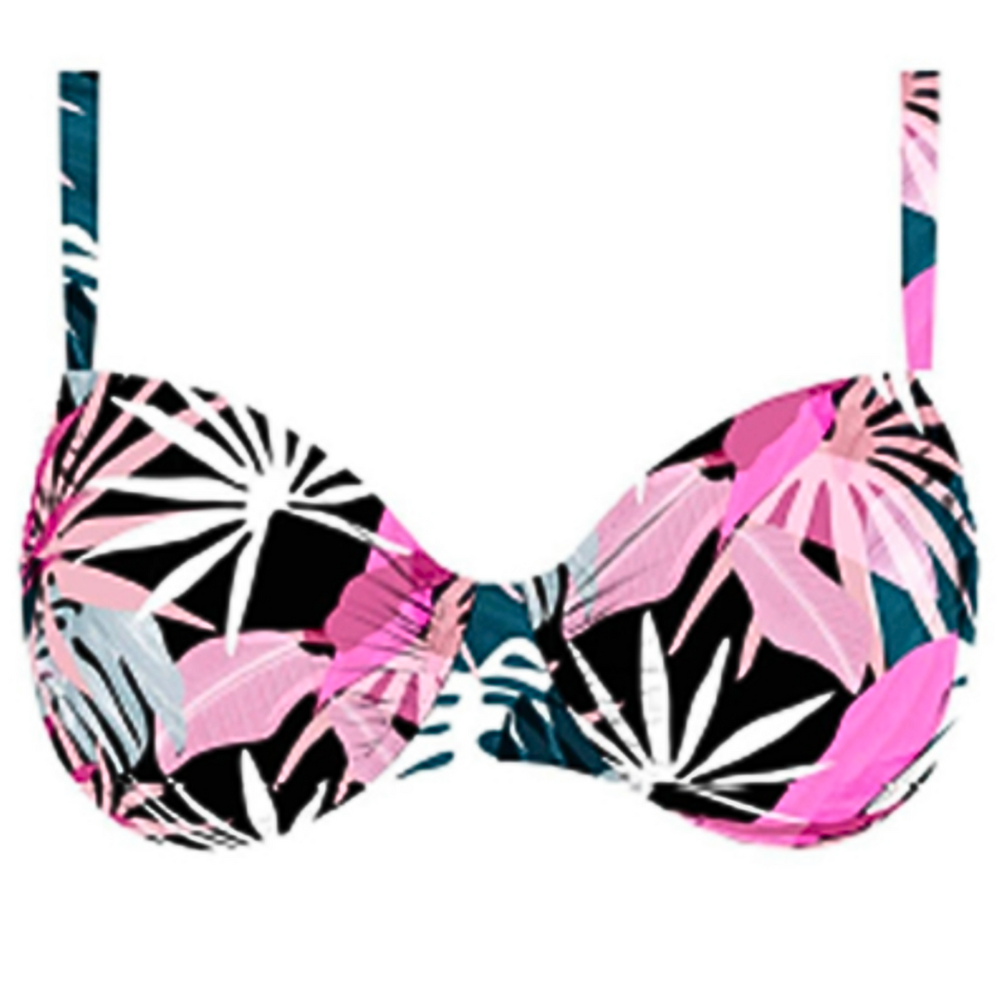 Haut maillot de bain bonnet profond imprimé EXOTIQUE