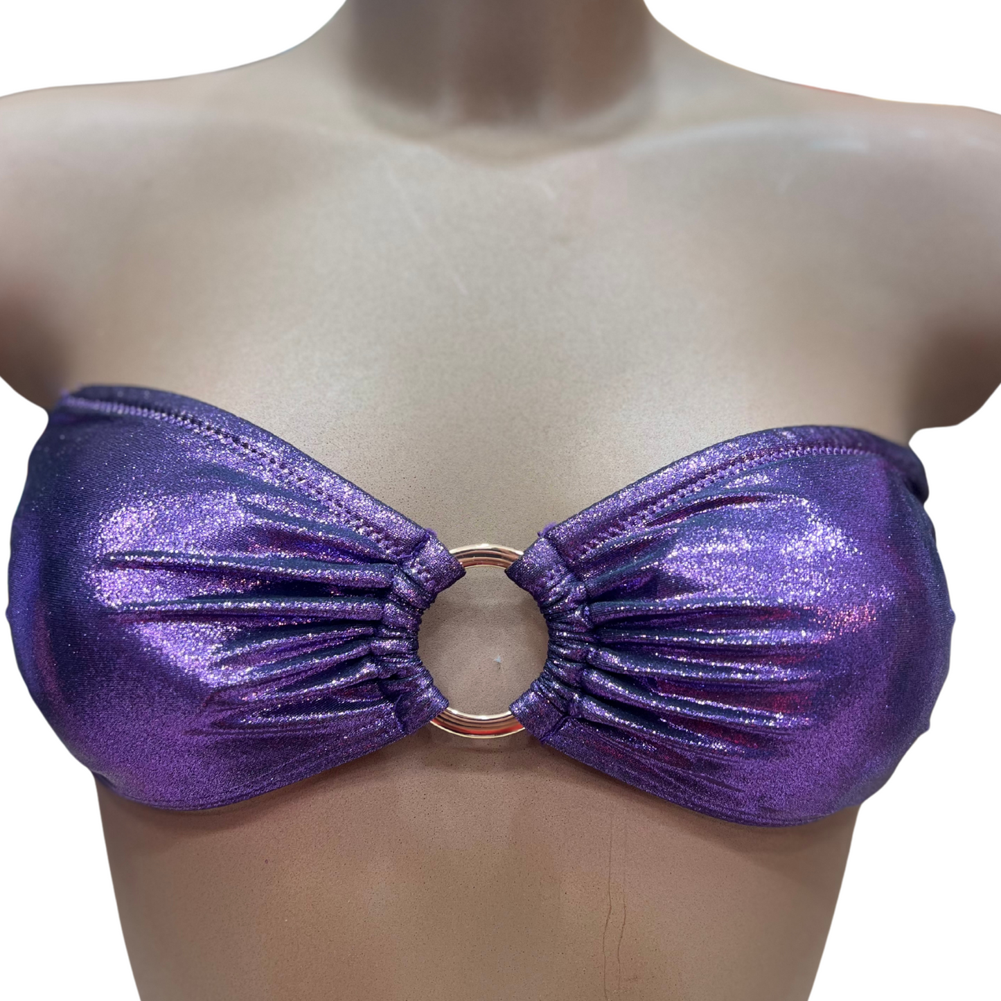 Haut maillot de bain 2pièces bandeau lamé LAETITIA
