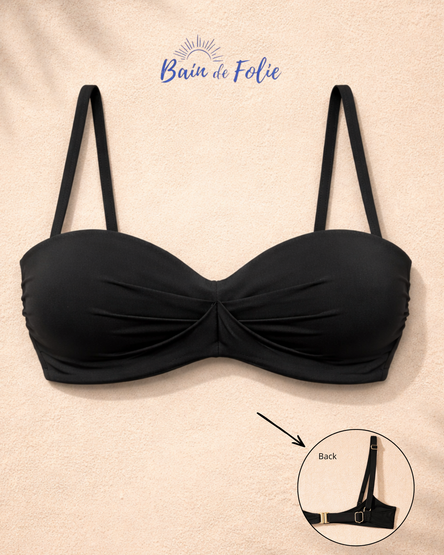 Haut Bandeau à coque - Bain de folie - Noir