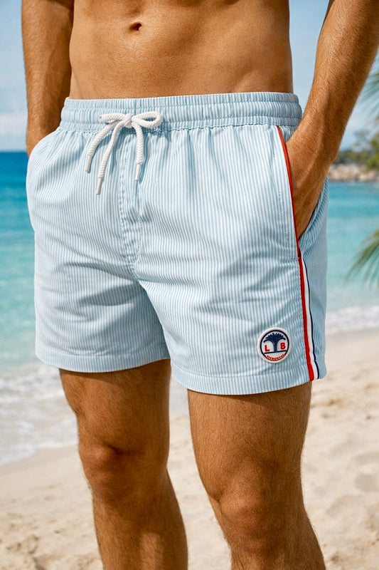 Short de bain SIGNATURE - Lagon Bleu - Rayures