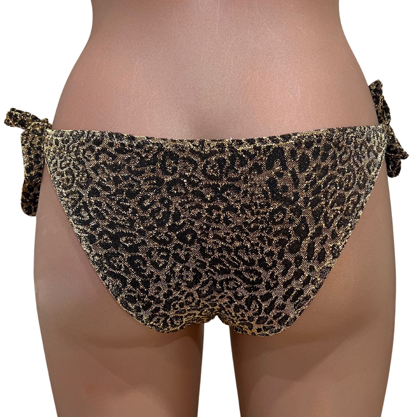 Bas maillot de bain culotte noué lurex léopard