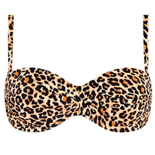 Haut maillot de bain bandeau imprimé LÉOPARD