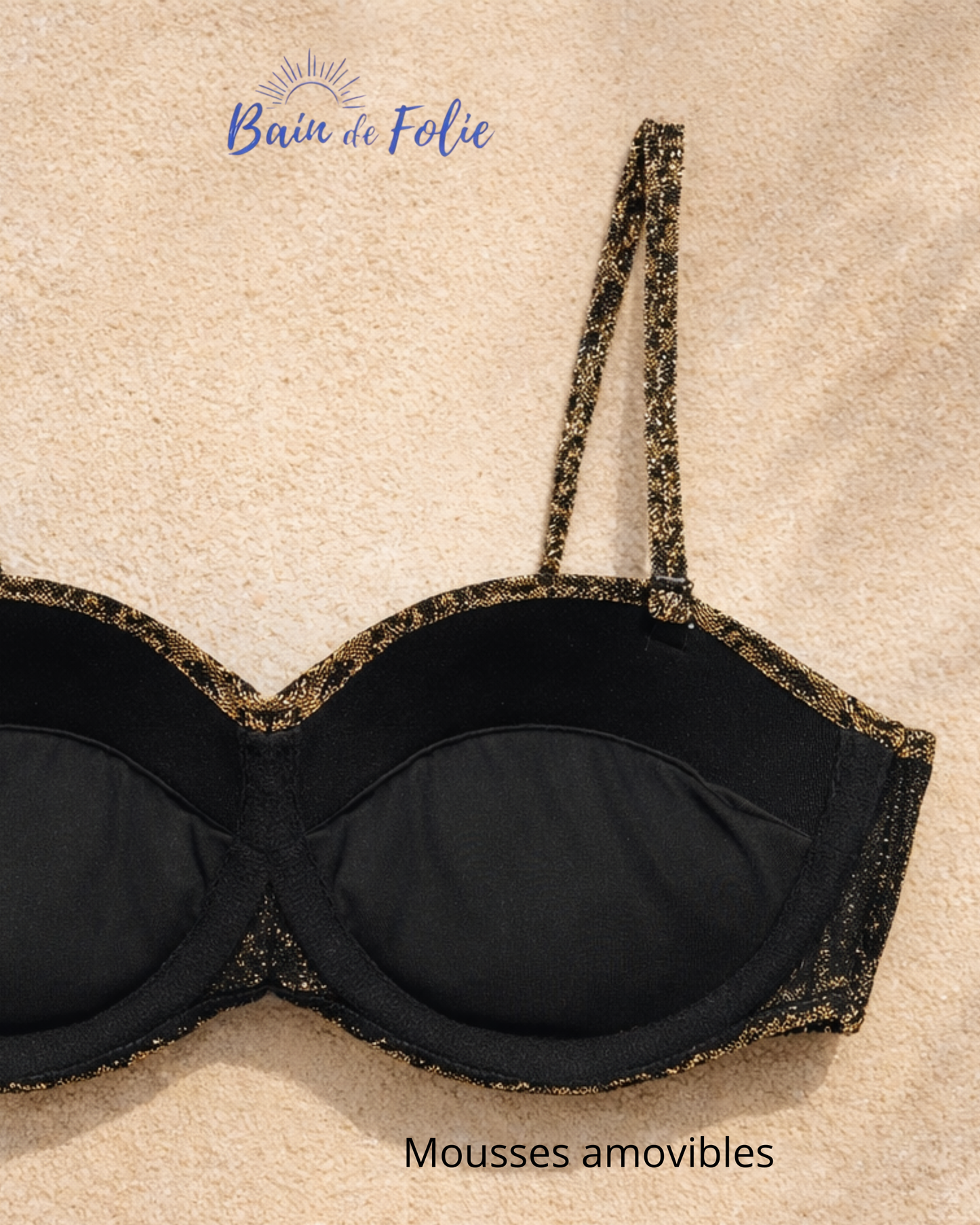 Haut Bandeau à coque - Bain de folie - Lurex Léopard